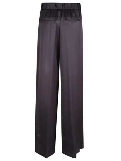 Peserico Relaxed Black Trousers With Elastic Waistband In Gray