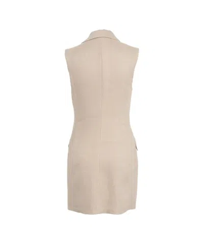 Elisabetta Franchi Double-breasted Mini Dress In Neutral