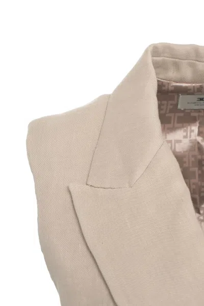 Elisabetta Franchi Double-breasted Mini Dress In Neutral