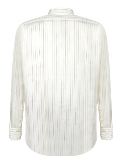 Lardini Vertical Striped Silk And Cotton Shirt In Multi