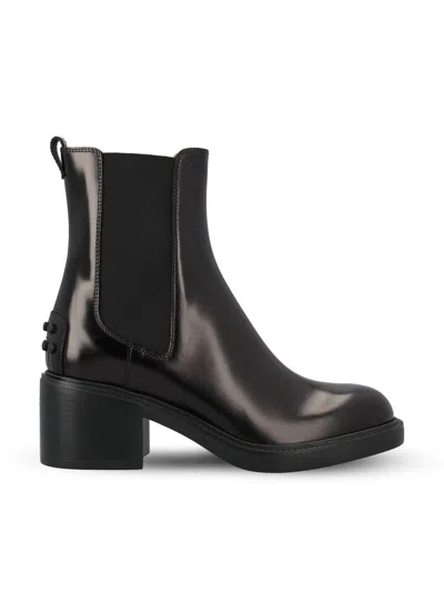 Tod's 60mm Leather Chelsea Boots In Black