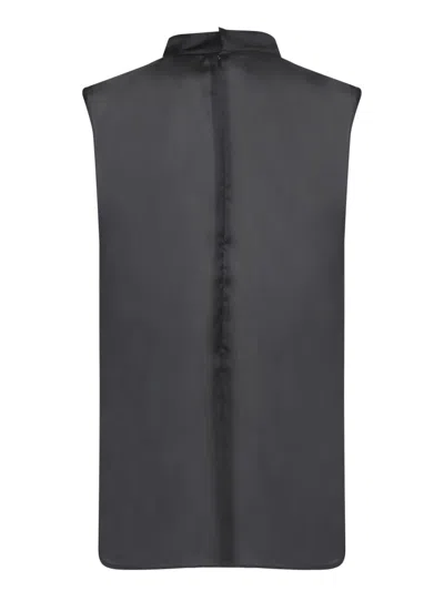 Sacai Asymmetric Ruffle Tank Top In Chiffon In Black