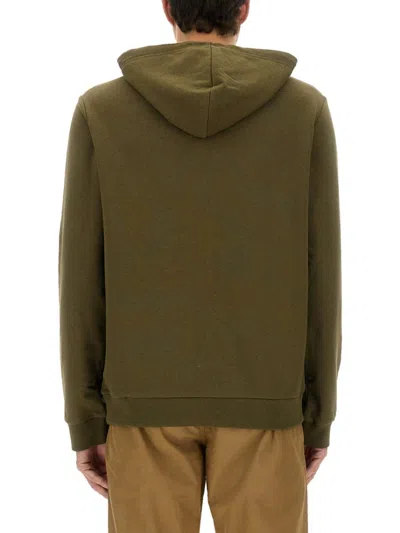 Apc Hoodie With Drawstring Hood And Kangaroo Pocket In Green