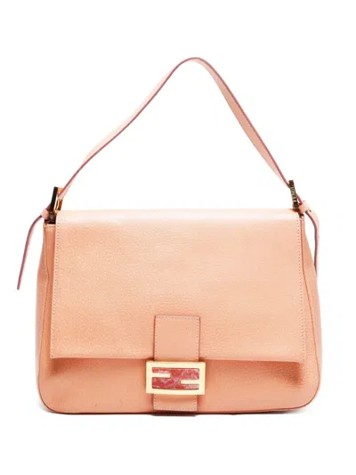 Pre-owned Fendi 2000-2010s Mamma Baguette Shoulder Bag In Pink