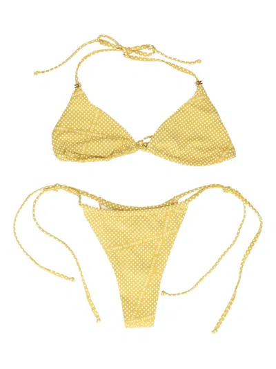 Elisabetta Franchi Polka-dot Bikini In Yellow