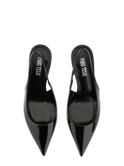 Paris Texas Lidia Slingback 70 Pumps In Black Patent Leather In Animal Print