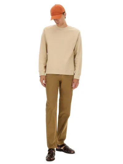 Apc A.p.c. Soft Organic Cotton Crew Neck Sweatshirt In Neutral