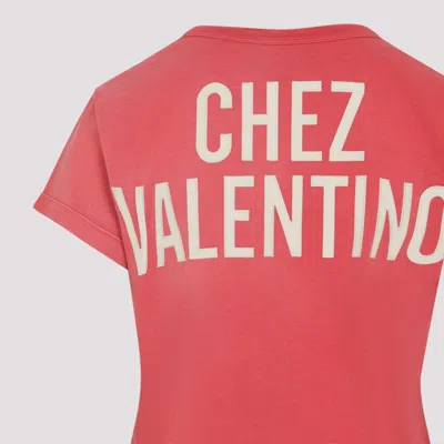 Valentino Panther Lady Graphic Print Crew Neck T-shirt In Pink