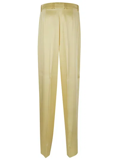 Stella Mccartney Straight-leg Trousers With Low-rise Waist In Yellow