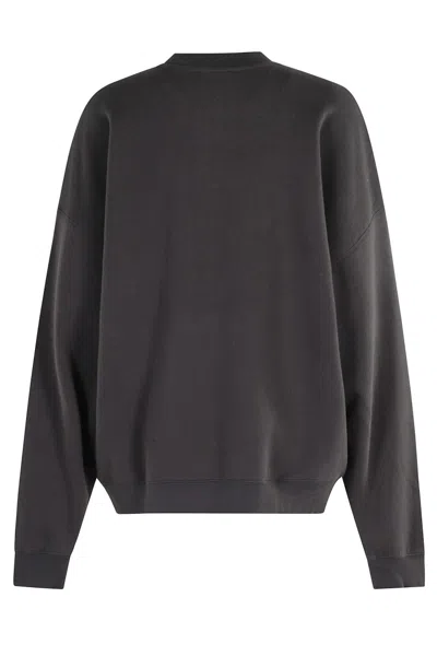 Anine Bing Miles Relaxed-fit Oversized Cotton Sweatshirt With Contrasting Logo In Black