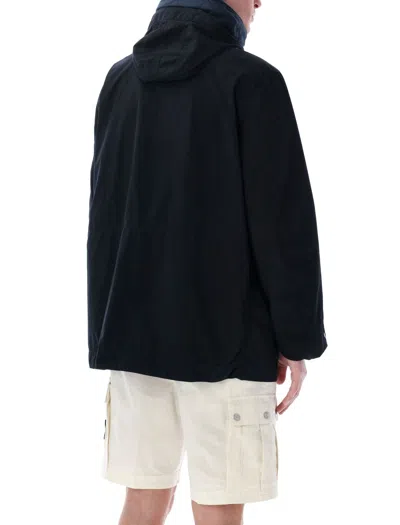 Stone Island Short Parka With Protective Hood In Black