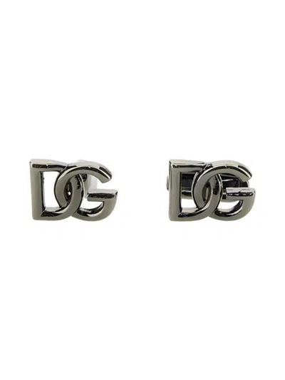 Dolce & Gabbana Monogram Logo Cufflinks Polished Finish