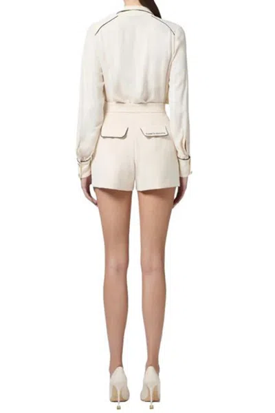 Elisabetta Franchi Silk Viscose Shirt With Flowing Silhouette In Neutral