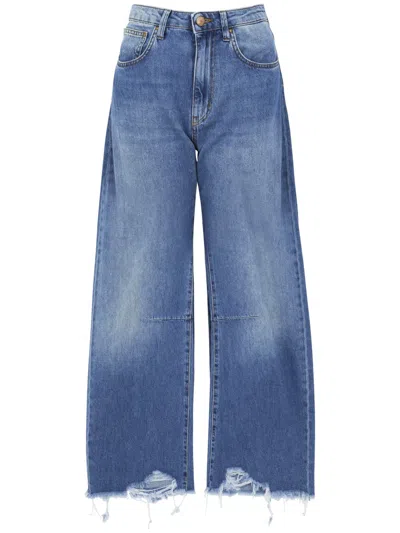 Cigala's Jeans In Denim Blu With Frayed Hem