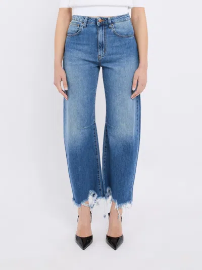Cigala's Jeans In Denim Blu With Frayed Hem