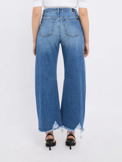 Cigala's Jeans In Denim Blu With Frayed Hem