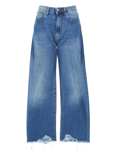 Cigala's Jeans In Denim Blu With Frayed Hem