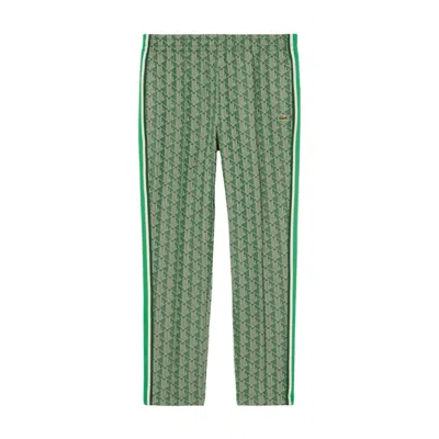 Lacoste Geometric Pattern Trousers In Green