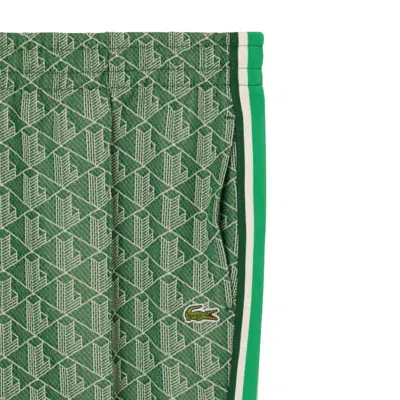 Lacoste Geometric Pattern Trousers In Green