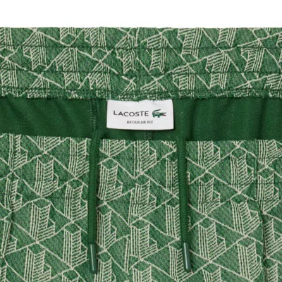 Lacoste Geometric Pattern Trousers In Green