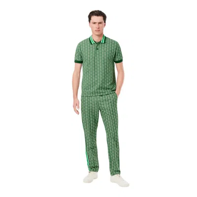 Lacoste Geometric Pattern Trousers In Green