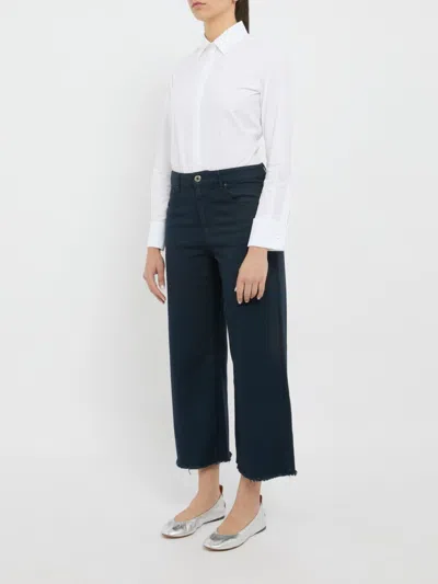 Cigala's Cropped Blue Wide-leg Pants