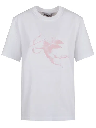 Fiorucci White Cotton T-shirt With Cherub Graphic In White