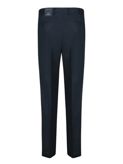 Incotex Black Poplin Carrot Pants In Blue