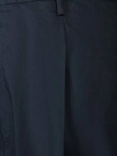 Incotex Black Poplin Carrot Pants In Blue