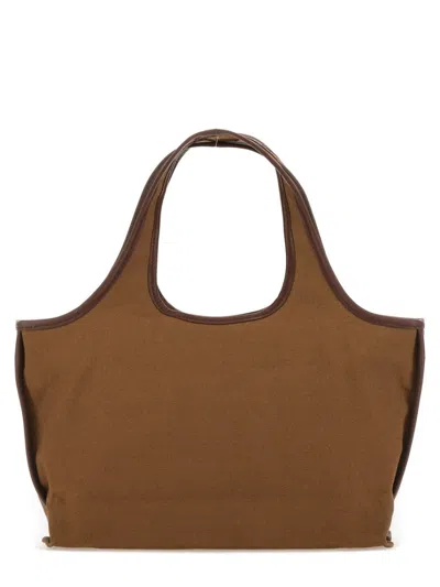 Apc A.p.c. Beige Cotton Handbags In Brown