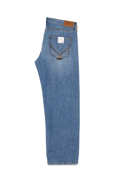 Roy Rogers Light Wash Boyfriend Jeans With Whiskering In Blue
