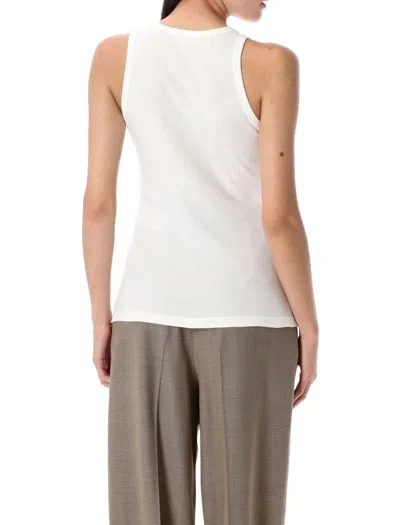 Saint Laurent White Cassandre Tank Top