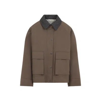 Brunello Cucinelli Bead-embellished Wool Felt-trimmed Padded Cotton-blend Jacket