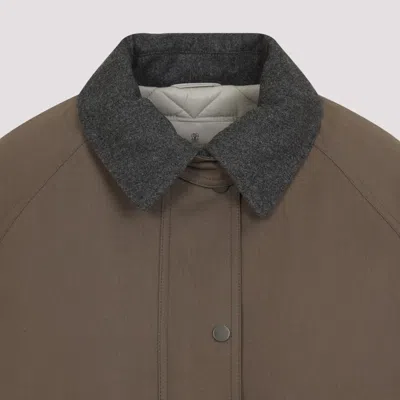 Brunello Cucinelli Bead-embellished Wool Felt-trimmed Padded Cotton-blend Jacket