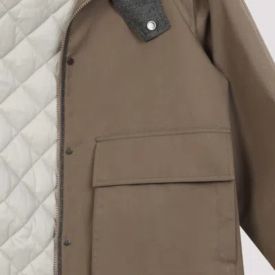 Brunello Cucinelli Bead-embellished Wool Felt-trimmed Padded Cotton-blend Jacket