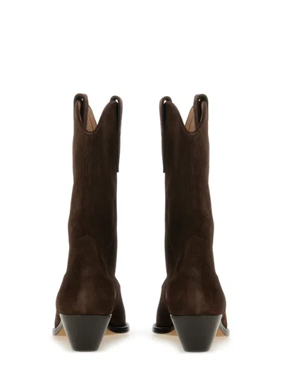 Isabel Marant Ankle Boots In Luxurious Calf Velvet Leather With Sleek Design And Quality Finish In Brown