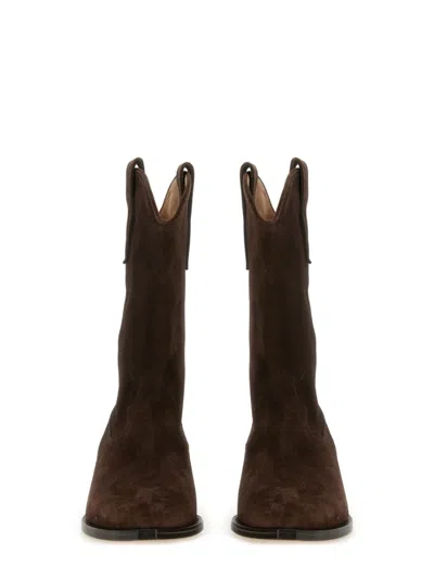 Isabel Marant Ankle Boots In Luxurious Calf Velvet Leather With Sleek Design And Quality Finish In Brown