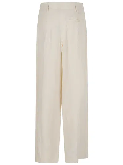 Stella Mccartney Relaxed Wide-leg Trousers In Viscose Blend In Neutral