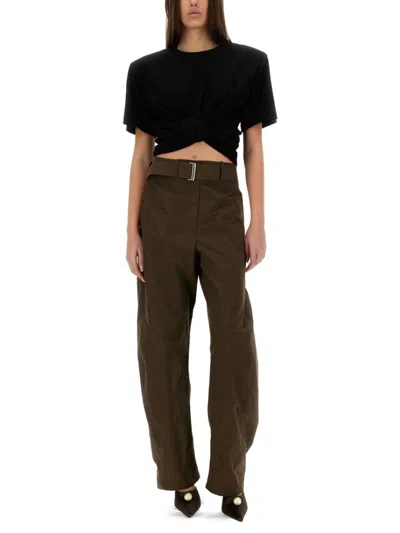 Magda Butrym Cropped Knotted T-shirt With Twist Design