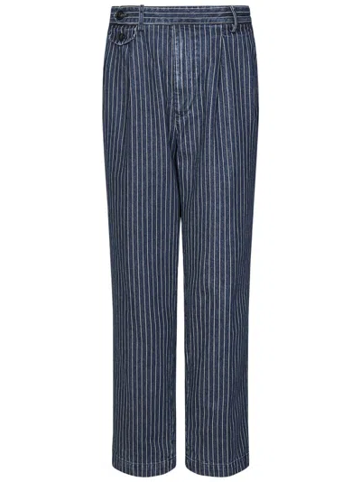 East Harbour Surplus Striped Straight Trousers In Blue