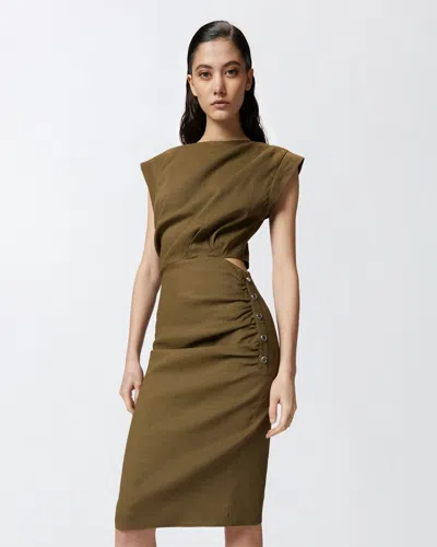 Pinko Cap-sleeve Dress In Brown