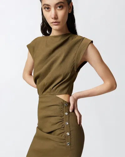 Pinko Cap-sleeve Dress In Brown