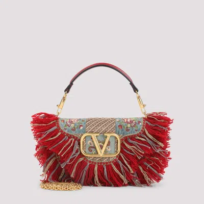 Valentino Garavani Small Red Cotton Shoulder Bag