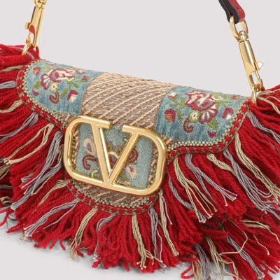 Valentino Garavani Small Red Cotton Shoulder Bag