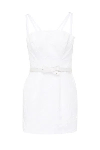 Elisabetta Franchi Floral-embellished Belted Dress