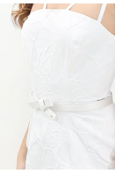 Elisabetta Franchi Floral-embellished Belted Dress