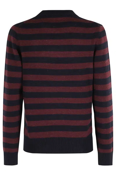 Ganni Multicolor Graphic Wool Mix Poodle Stripe Sweater In Multi