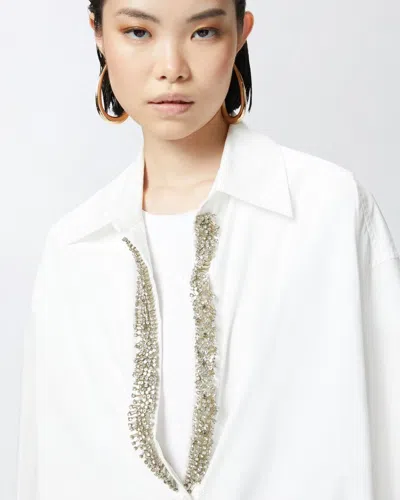 Pinko White Cotton Shirt With Classic Collar In White