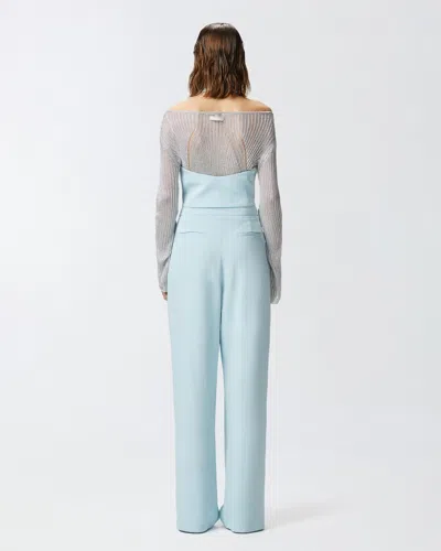 Pinko Elegant Wide-leg Trousers With Darts In Blue