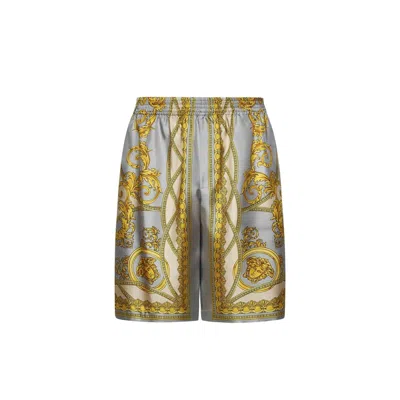 Versace La Coupe Des Dieux Print Silk Shorts